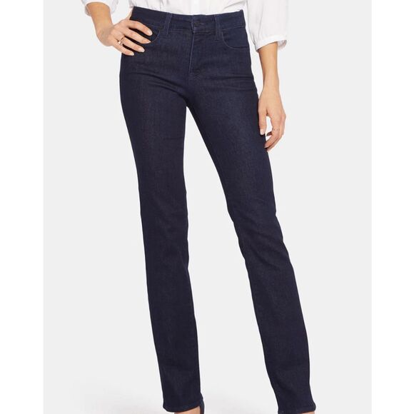 NYDJ Marilyn Straight Leg Jeans Dark Wash Size 12P - Picture 1 of 11
